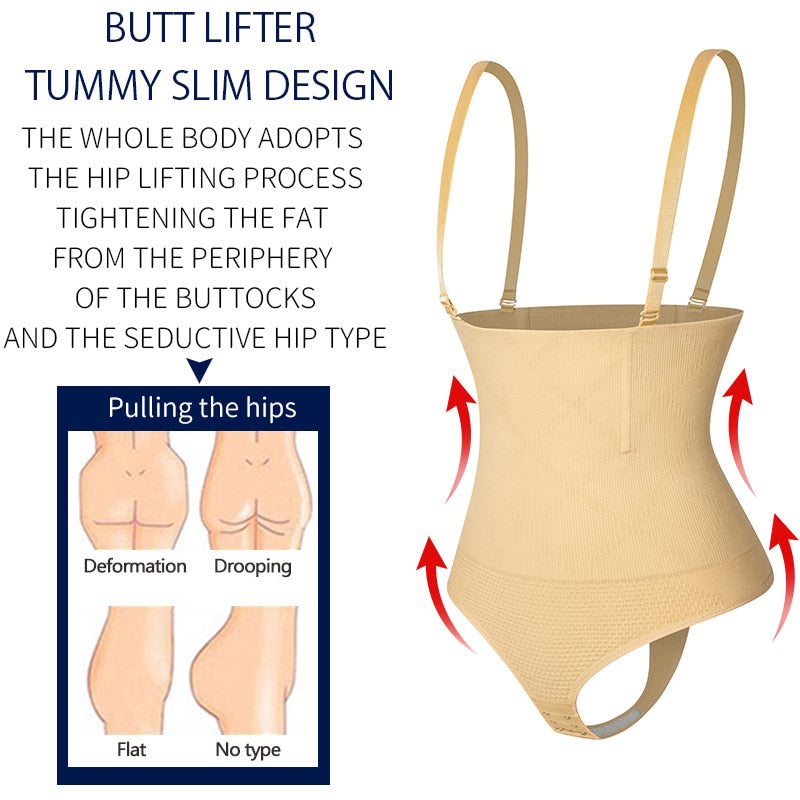 High Waist Thong Panty Shaper for Women - Tummy Slimming G-String Shapewear