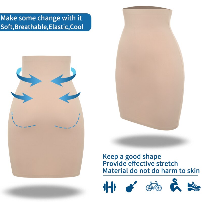 Seamless High Waist Tummy Control Half Slip Underwear for Women - Slimming Shapewear