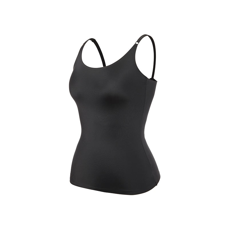 Seamless Shapewear Tops for Women - Tummy Control Body Shaper Camisole in Nude and Black