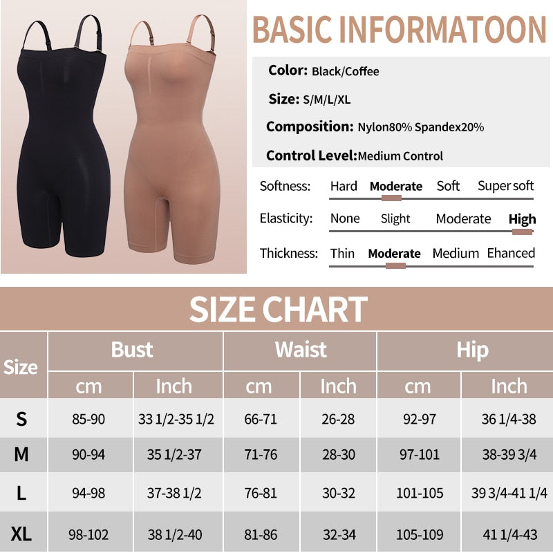 Full Body Shaper for Women - Tummy Control, Slimming, Butt Lifter, Thigh Slimmer, Abdomen Shapers